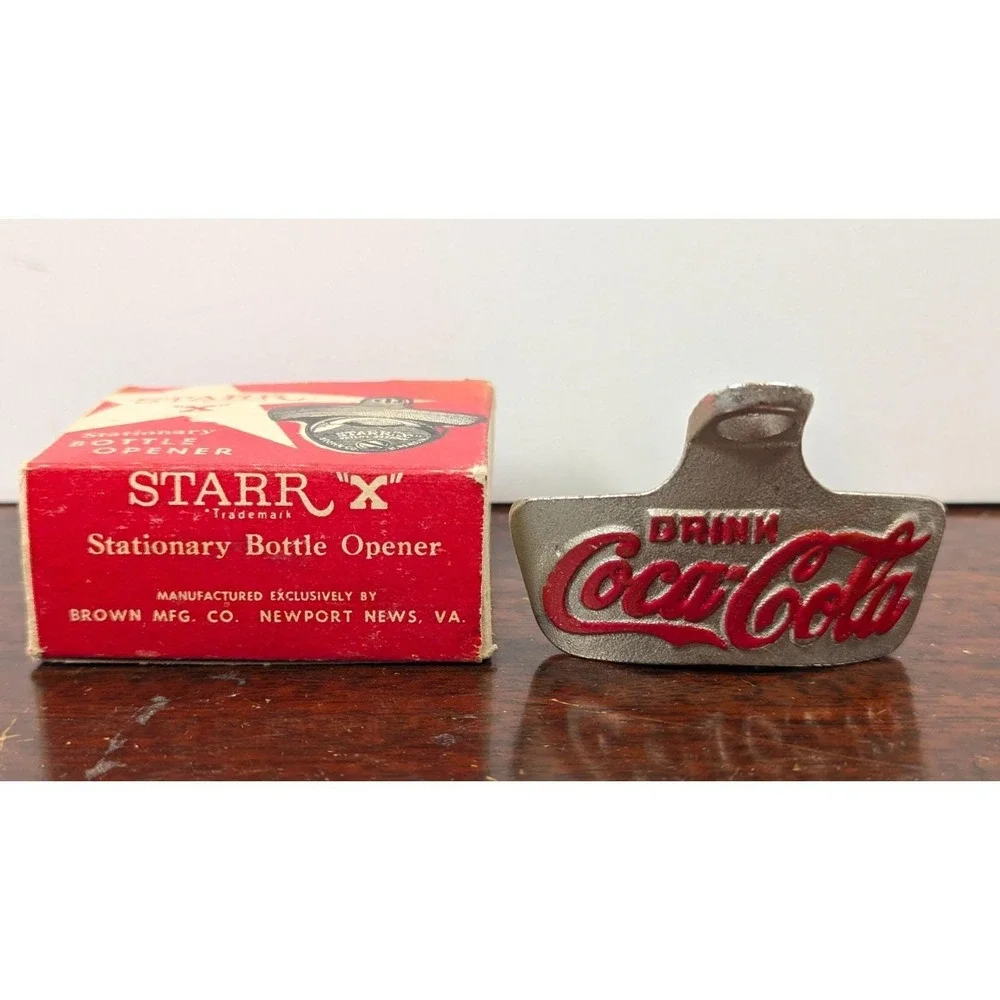 Vintage Starr X Coca-Cola Wall Mount Bottle Opener Brown Mfg Co Original Box